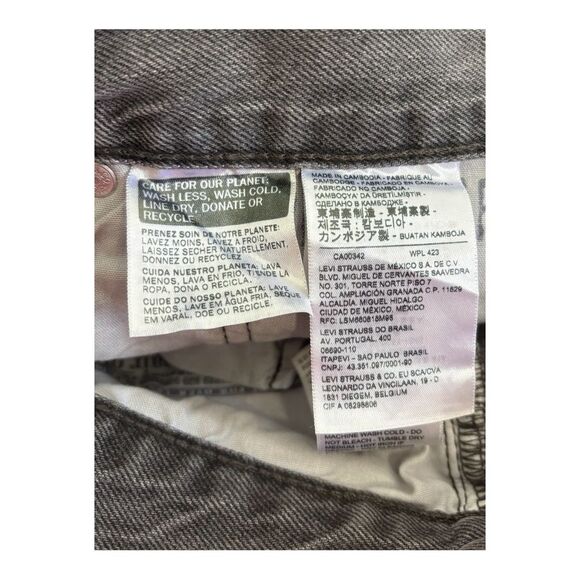 Levi's 501 Jeans Black Button Fly Frayed Hem Ankle High Rise Size 31x26 Waist 31 - Picture 7 of 9